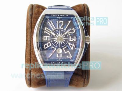 Replica Franck Muller Vanguard Yachting V45 Watch Silver Arabic Markers - Swiss ETA2824